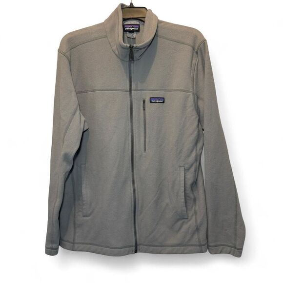 Patagonia Men’s M's Micro D® Fleece Full Zip Jacket in Feather Gray Size Large - Picture 1 of 5